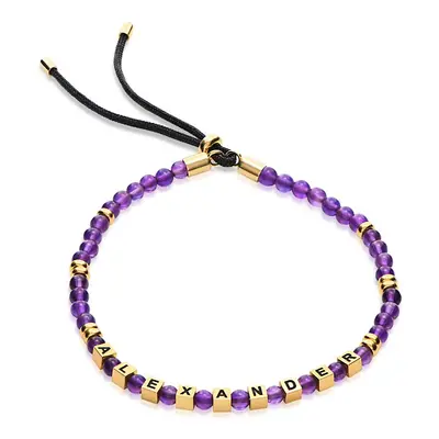 Speak Now Beaded Bracelet with Amethyst in 18ct Gold Plating