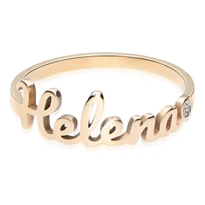 Script Name Ring with Diamond in 14ct Solid Yellow Gold