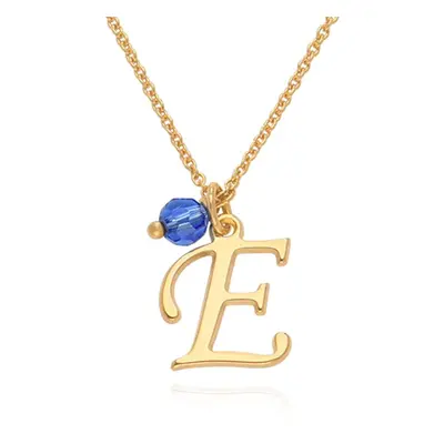 Initial Necklace with Birthstone in 18ct Gold Plating