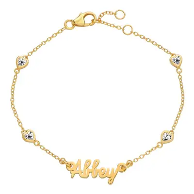 Charli Heart Chain Name Bracelet in 18ct Gold Vermeil