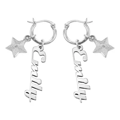 Siena Drop Name Earrings in Sterling Silver