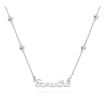 Charli Heart Chain Name Necklace in Sterling Silver