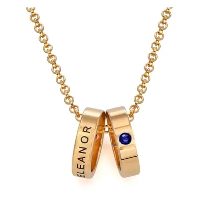 Mother Ring Necklace with Engraving in 18ct Gold Plating