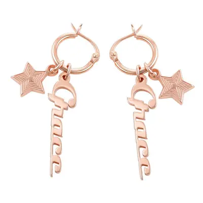 Siena Drop Name Earrings in 18ct Rose Gold Plating