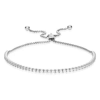 Holly Adjustable Tennis Bracelet with Cubic Zirconia in Sterling Silver