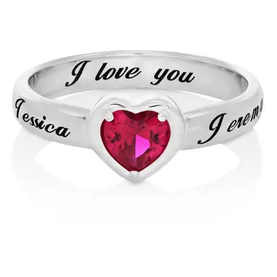 Vow Promise Ring with CZ Heart Stone in Sterling Silver