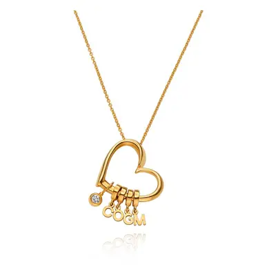 Delina Necklace with Drop Initials & 0.10CT Diamond in 18ct Gold Vermeil