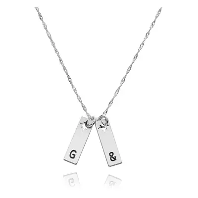 Starlit Initial Pendant Necklace in Sterling Silver