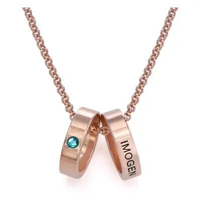 Mother Ring Necklace with Engraving in 18ct Rose Gold Plating