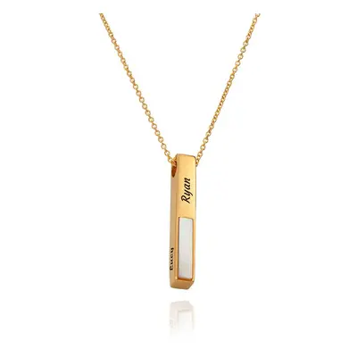 Abbey 3D Bar Necklace with Semi-Precious Stone in 18ct Gold Vermeil