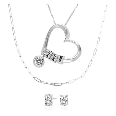 Last Minute Pack Charming Heart Necklace in Sterling Silver with 1ct Diamond