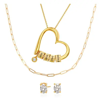 Last Minute Pack Charming Heart Necklace in Gold Plating with 0.10ct Diamond