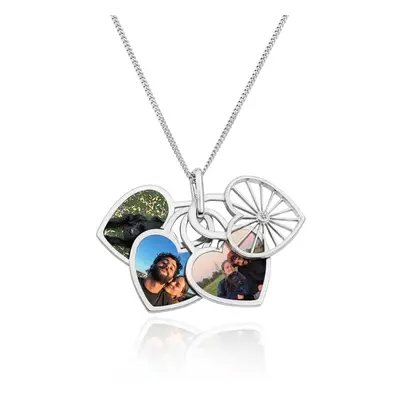 Amorette Photo Pendant Necklace with Diamond in Sterling Silver