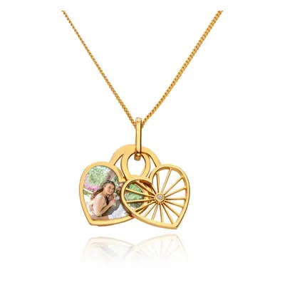 Amorette Photo Pendant Necklace with Diamond in 18ct Gold Vermeil