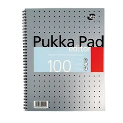 Pukka Pad Ruled Metallic Wirebound Editor Notepad A4 Silver (3 Pack)