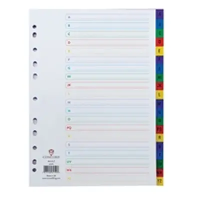 Concord A-Z Index Polypropylene Multicoloured A4 65799