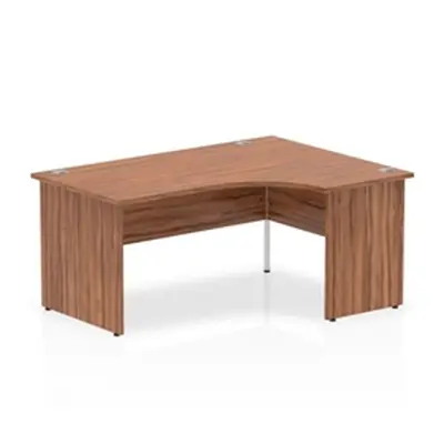 Impulse Panel End 1600 Right Hand Crescent Desk Walnut - I