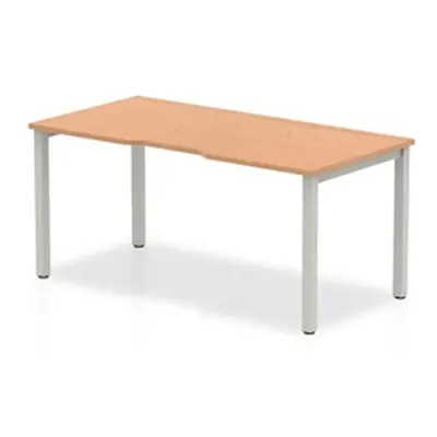 Evolve Single Silver Frame Bench Desk 1200 Oak - BE140