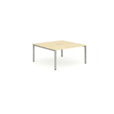 Evolve B2B Silver Frame Bench Desk 1400 Maple (2 Pod) - BE174