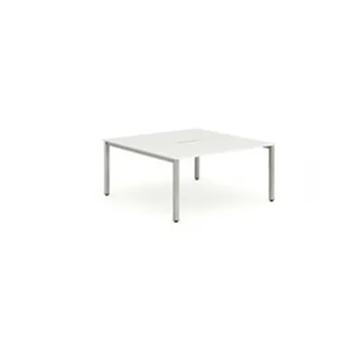 Evolve B2B Silver Frame Bench Desk 1200 White (2 Pod) - BE176