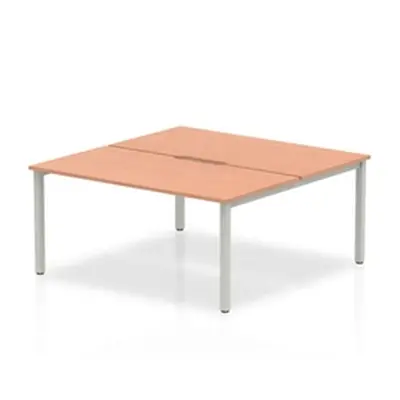 Evolve B2B Silver Frame Bench Desk 1600 Beech (2 Pod) - BE168