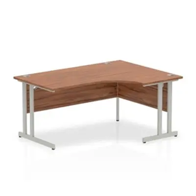 Impulse Cantilever 1600 Right Hand Crescent Desk Walnut