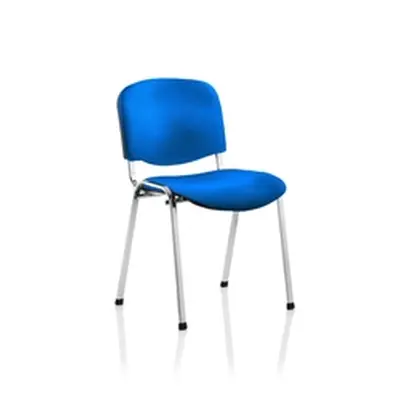 ISO Visitor Chair Blue Fabric Chrome Frame Without Arms - BR000068