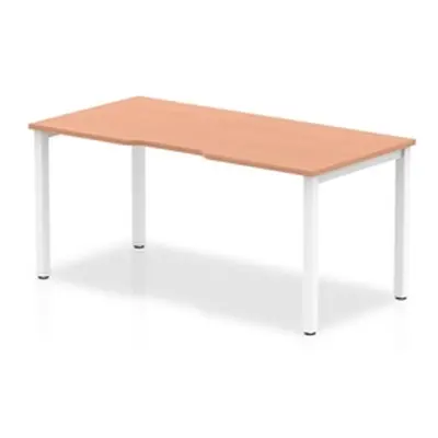 Evolve Single White Frame Bench Desk 1600 Beech - BE108