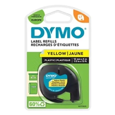 Dymo LetraTag Tape Plastic 12mmx4m Hyper Yellow - 91202 S0721620