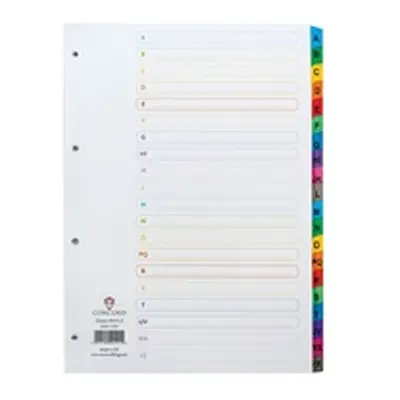 Concord Index A-Z A4 White With Multicolour Tabs 02101/CS21