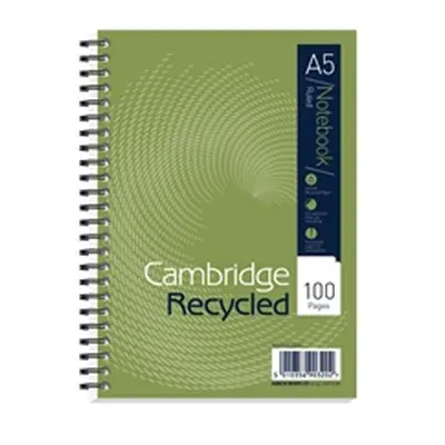 Cambridge Ruled Recycled Wirebound Notebook 100 Pages A5 (5 Pack)