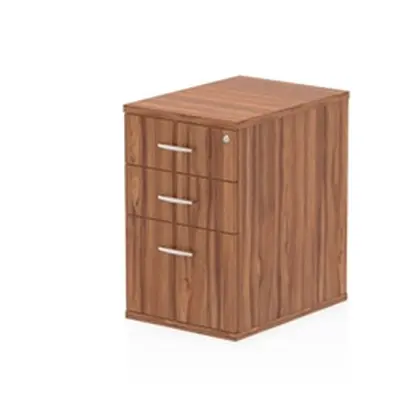 Impulse 600 Desk High Pedestal 3 Drawer Walnut - I000129