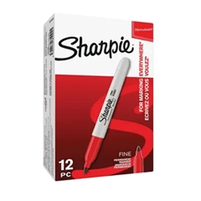 Sanford Sharpie Permanent 1mm Red Marker Pen [Pack 12] - S0810940