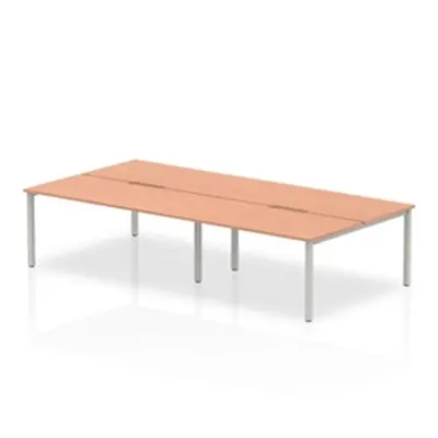 Evolve B2B Silver Frame Bench Desk 1600 Beech (4 Pod) - BE248