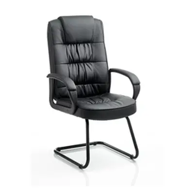 Moore Visitor Cantilever Black Bonded Leather With Arms - KC0151