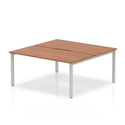 Evolve B2B Silver Frame Bench Desk 1600 Walnut (2 Pod) - BE167