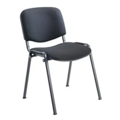 Club Stacking Chair Fabric - Black Frame - Charcoal - CH0500CH