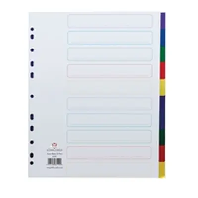 Concord 10-Part Extra Wide Index Polypropylene Multicoloured A4 66199