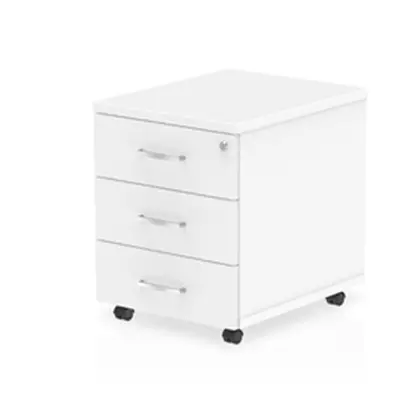 Impulse Mobile Pedestal 3 Drawer White - I000185