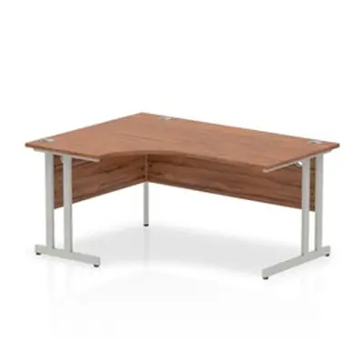 Impulse Cantilever 1600 Left Hand Crescent Desk Walnut - I