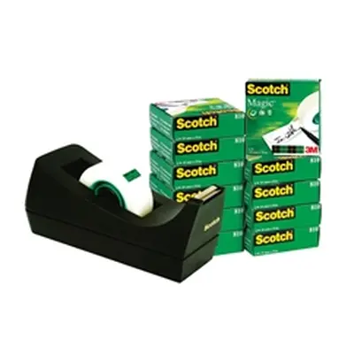 Scotch Magic Tape 810 19mmx33m (Pack of 12) with Free Dispenser SM12