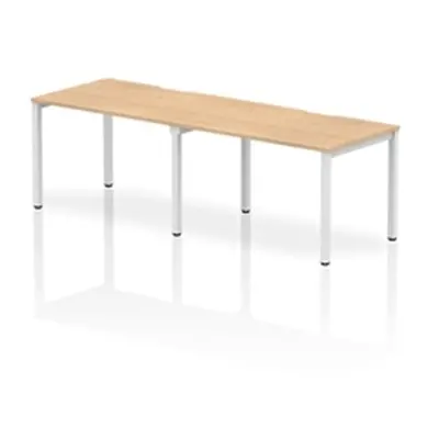 Evolve Single White Frame Bench Desk 1200 Maple (2 Pod) - BE359