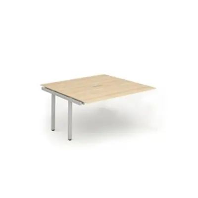 Evolve B2B Ext Kit Silver Frame Bench Desk 1400 Maple - BE214