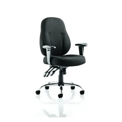 Storm Task Operator Chair Black Fabric With Arms - OP0001