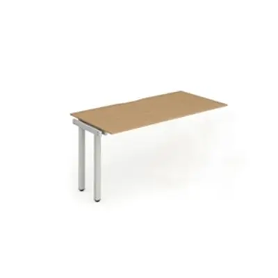 Evolve Single Ext Kit Silver Frame Bench Desk 1200 Oak - BE340