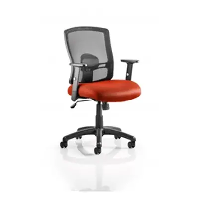 Portland Task Operator Chair Pimento Colour Seat With Arms