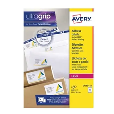 Avery Laser Address Labels 99.1mm x 38.1mm White - L7163-100