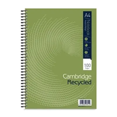 Cambridge Ruled Recycled Wirebound Notebook 100 Pages A4 (5 Pack)