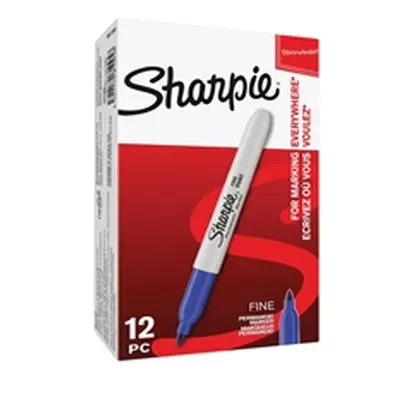 Sanford Sharpie Permanent 1mm Blue Marker Pen [Pack 12] - S0810950