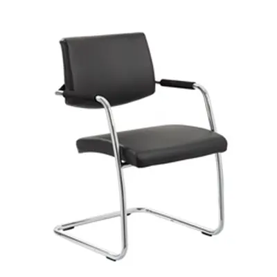 Havanna Visitor Chair Black Bonded Leather With Arms - BR000050